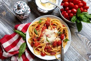 Putting together seafood from the area and cheeses from Italy